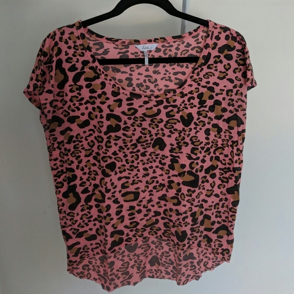 Kirra pink hi lo top with cheetah print